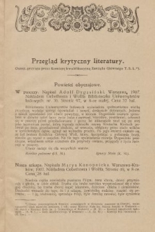 Przegląd Krytyczny Literatury. 1907, [nr 12]