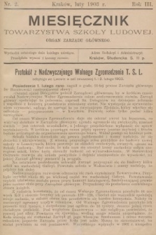 Miesięcznik Towarzystwa Szkoły Ludowej : organ Zarządu Głównego. 1903, nr 2