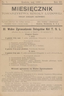 Miesięcznik Towarzystwa Szkoły Ludowej : organ Zarządu Głównego. 1903, nr 5