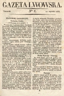 Gazeta Lwowska. 1833, nr 7