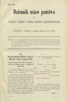 Dziennik Ustaw Państwa dla Królestw i Krajów w Radzie Państwa Reprezentowanych. 1899, cz. 20
