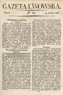 Gazeta Lwowska. 1833, nr 12