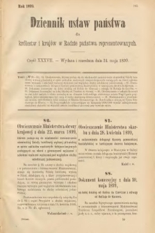 Dziennik Ustaw Państwa dla Królestw i Krajów w Radzie Państwa Reprezentowanych. 1899, cz. 37