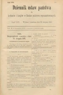 Dziennik Ustaw Państwa dla Królestw i Krajów w Radzie Państwa Reprezentowanych. 1899, cz. 65