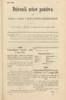 Dziennik Ustaw Państwa dla Królestw i Krajów w Radzie Państwa Reprezentowanych. 1899, cz. 67