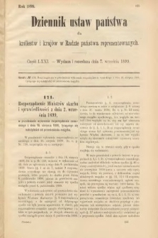 Dziennik Ustaw Państwa dla Królestw i Krajów w Radzie Państwa Reprezentowanych. 1899, cz. 71