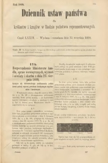 Dziennik Ustaw Państwa dla Królestw i Krajów w Radzie Państwa Reprezentowanych. 1899, cz. 73