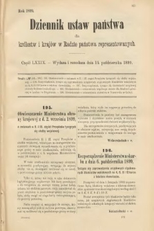 Dziennik Ustaw Państwa dla Królestw i Krajów w Radzie Państwa Reprezentowanych. 1899, cz. 79