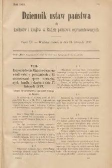Dziennik Ustaw Państwa dla Królestw i Krajów w Radzie Państwa Reprezentowanych. 1899, cz. 90