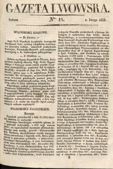 Gazeta Lwowska. 1833, nr 14