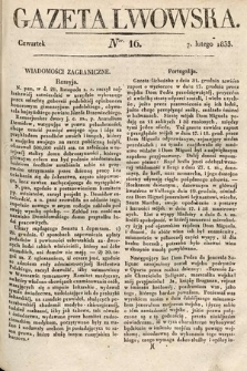 Gazeta Lwowska. 1833, nr 16