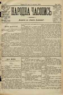 Народна Часопись : додаток до Ґазети Львівскої. 1904, ч. 115