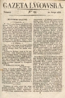 Gazeta Lwowska. 1833, nr 22