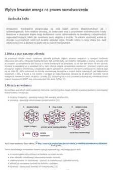 Wpływ kwasów omega na proces nowotworzenia