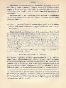 Sur la densité de l'air atmosphérique liquide et de ses composants, et sur le volume atomique de l'oxygène et de l’azote