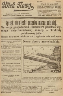 Wiek Nowy : popularny dziennik ilustrowany. 1923, nr 6494