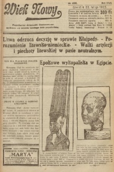 Wiek Nowy : popularny dziennik ilustrowany. 1923, nr 6502