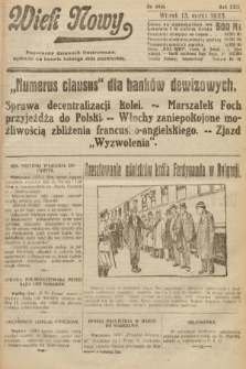Wiek Nowy : popularny dziennik ilustrowany. 1923, nr 6518