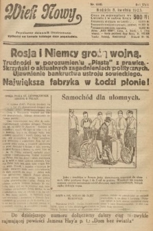 Wiek Nowy : popularny dziennik ilustrowany. 1923, nr 6540