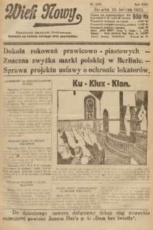 Wiek Nowy : popularny dziennik ilustrowany. 1923, nr 6554