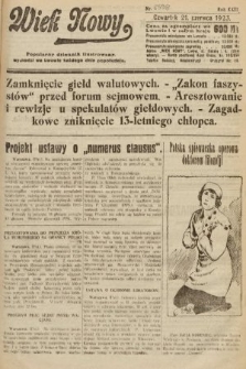 Wiek Nowy : popularny dziennik ilustrowany. 1923, nr 6598