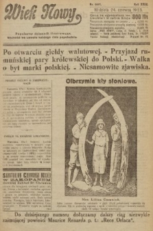 Wiek Nowy : popularny dziennik ilustrowany. 1923, nr 6601
