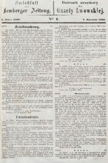 Amtsblatt zur Lemberger Zeitung = Dziennik Urzędowy do Gazety Lwowskiej. 1866, nr 1