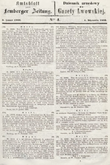 Amtsblatt zur Lemberger Zeitung = Dziennik Urzędowy do Gazety Lwowskiej. 1866, nr 4