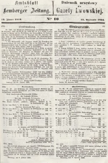 Amtsblatt zur Lemberger Zeitung = Dziennik Urzędowy do Gazety Lwowskiej. 1866, nr 10