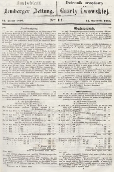 Amtsblatt zur Lemberger Zeitung = Dziennik Urzędowy do Gazety Lwowskiej. 1866, nr 11