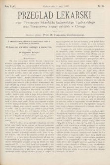 Przegląd Lekarski : Organ Towarzystw Lekarskich Krakowskiego i Galicyjskiego, oraz Towarzystwa Lekarzy Polskich w Chicago. 1907, nr 18