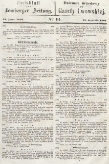 Amtsblatt zur Lemberger Zeitung = Dziennik Urzędowy do Gazety Lwowskiej. 1866, nr 14
