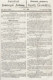Amtsblatt zur Lemberger Zeitung = Dziennik Urzędowy do Gazety Lwowskiej. 1866, nr 15