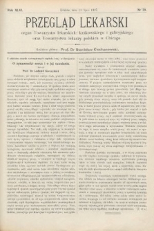 Przegląd Lekarski : Organ Towarzystw Lekarskich Krakowskiego i Galicyjskiego, oraz Towarzystwa Lekarzy Polskich w Chicago. 1907, nr 28