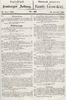 Amtsblatt zur Lemberger Zeitung = Dziennik Urzędowy do Gazety Lwowskiej. 1866, nr 16