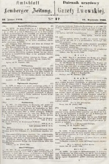 Amtsblatt zur Lemberger Zeitung = Dziennik Urzędowy do Gazety Lwowskiej. 1866, nr 17