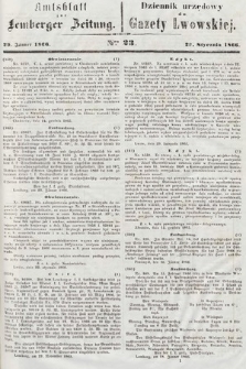 Amtsblatt zur Lemberger Zeitung = Dziennik Urzędowy do Gazety Lwowskiej. 1866, nr 23