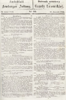 Amtsblatt zur Lemberger Zeitung = Dziennik Urzędowy do Gazety Lwowskiej. 1866, nr 25