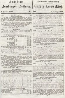 Amtsblatt zur Lemberger Zeitung = Dziennik Urzędowy do Gazety Lwowskiej. 1866, nr 28