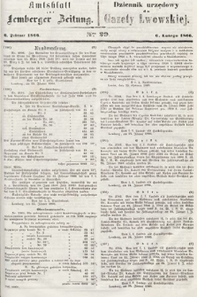 Amtsblatt zur Lemberger Zeitung = Dziennik Urzędowy do Gazety Lwowskiej. 1866, nr 29
