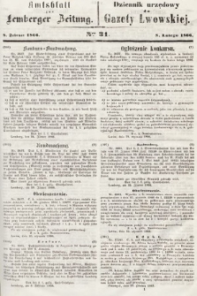 Amtsblatt zur Lemberger Zeitung = Dziennik Urzędowy do Gazety Lwowskiej. 1866, nr 31