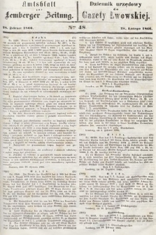 Amtsblatt zur Lemberger Zeitung = Dziennik Urzędowy do Gazety Lwowskiej. 1866, nr 48