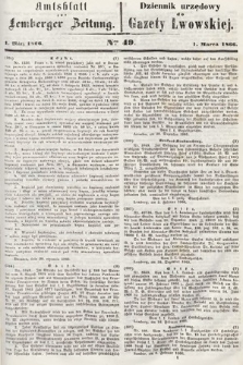 Amtsblatt zur Lemberger Zeitung = Dziennik Urzędowy do Gazety Lwowskiej. 1866, nr 49