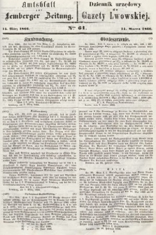 Amtsblatt zur Lemberger Zeitung = Dziennik Urzędowy do Gazety Lwowskiej. 1866, nr 61