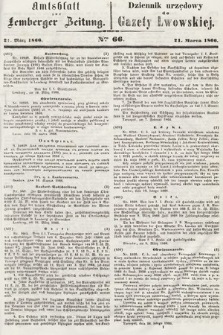 Amtsblatt zur Lemberger Zeitung = Dziennik Urzędowy do Gazety Lwowskiej. 1866, nr 66
