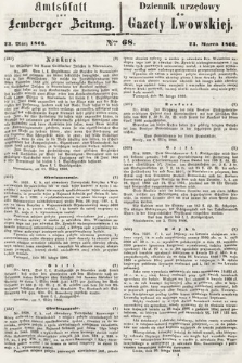 Amtsblatt zur Lemberger Zeitung = Dziennik Urzędowy do Gazety Lwowskiej. 1866, nr 68