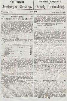 Amtsblatt zur Lemberger Zeitung = Dziennik Urzędowy do Gazety Lwowskiej. 1866, nr 70