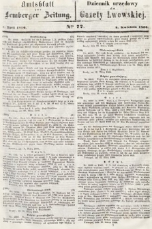 Amtsblatt zur Lemberger Zeitung = Dziennik Urzędowy do Gazety Lwowskiej. 1866, nr 77