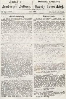 Amtsblatt zur Lemberger Zeitung = Dziennik Urzędowy do Gazety Lwowskiej. 1866, nr 87