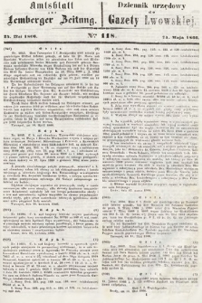 Amtsblatt zur Lemberger Zeitung = Dziennik Urzędowy do Gazety Lwowskiej. 1866, nr 118